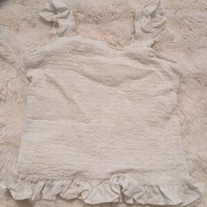 Cat & Jack White Sleeveless Top with Ruffles